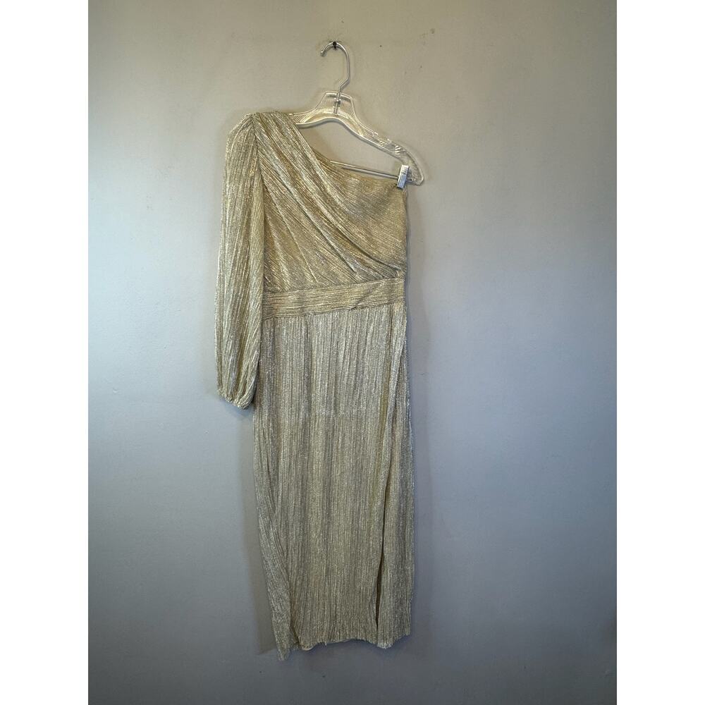 Saylor Rent the Runway Alora One shoulder Gown Gold Maxi Large